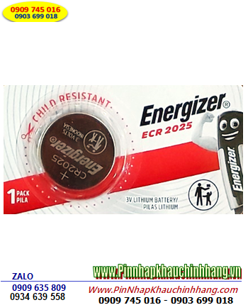 Energizer ECR2025; Pin đồng xu 3v lithium Energizer CR2025/ ECR2025 chính hãng